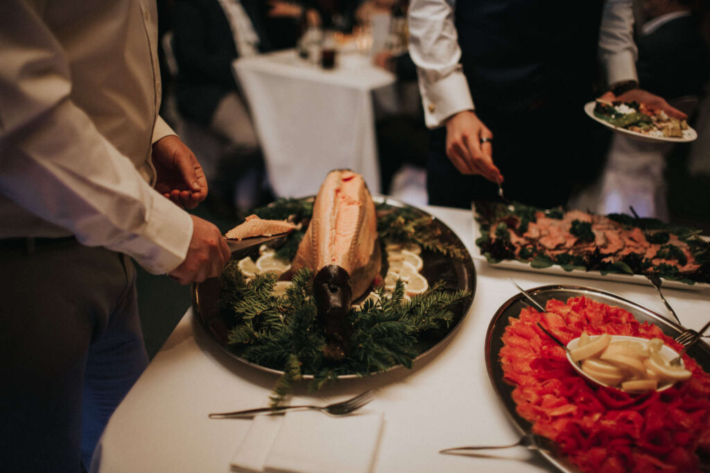 Buffet-style wedding catering at Stonefield Estate, near Hobart Tasmania